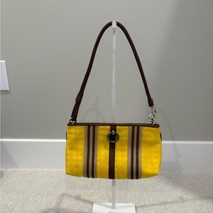 Bottega Veneta intrecciato canvas and leather stripe pochette shoulder bag